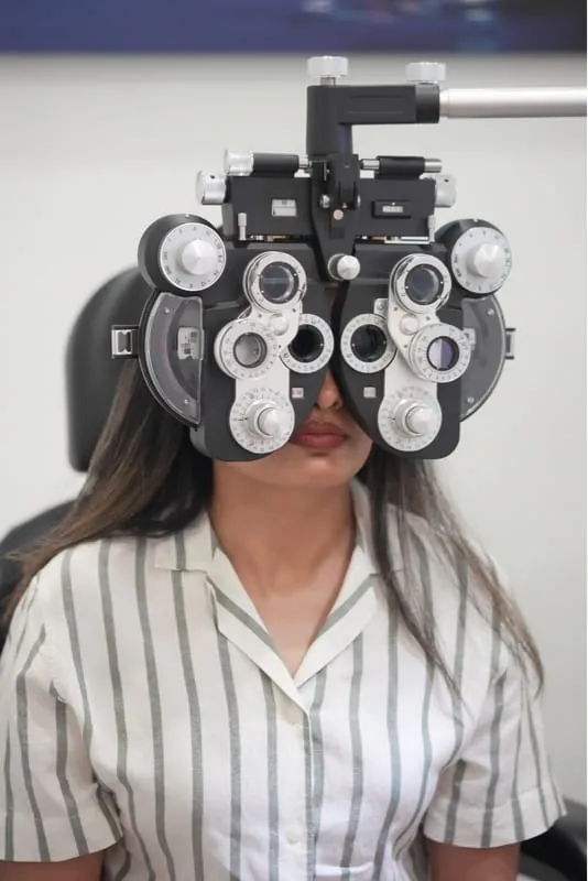 Comprehensive eye exam in progress at Haven View Optics