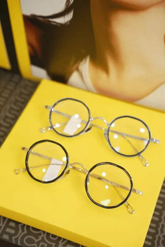 Eyeglass frames on display at Haven View Optics
